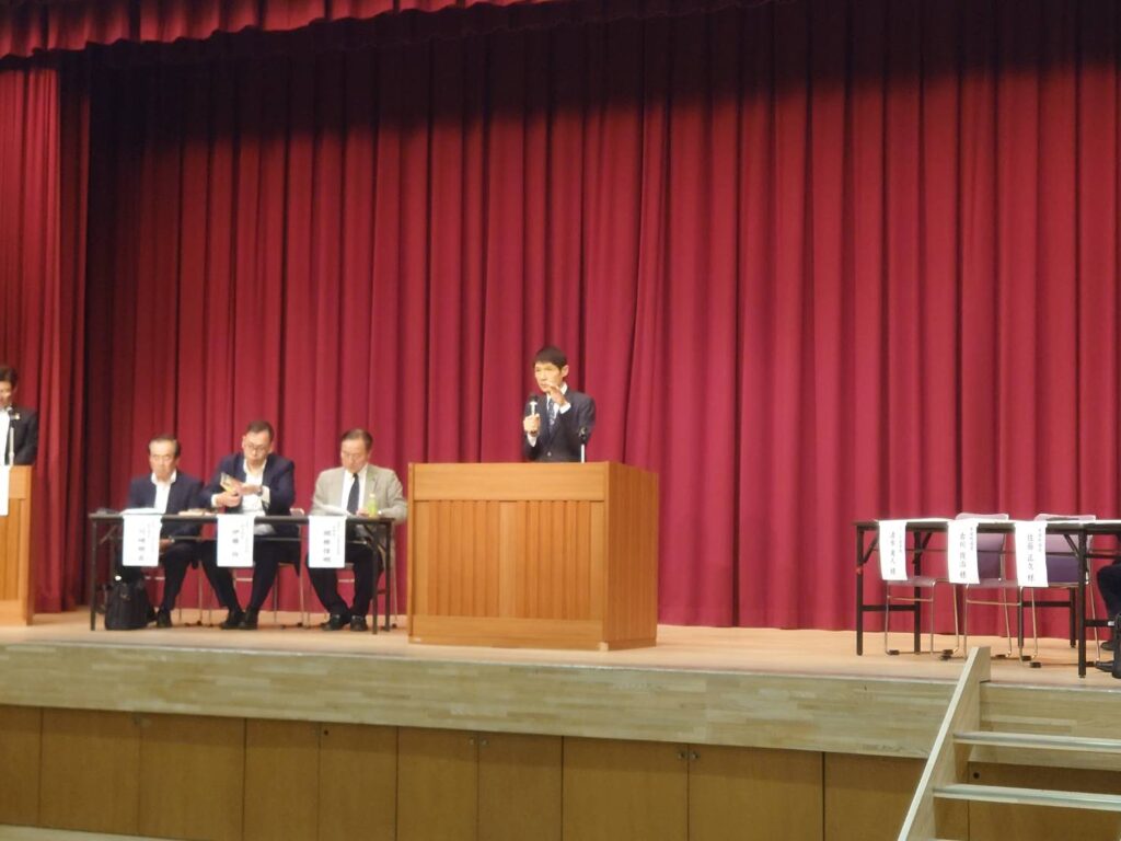 自民党志木支部総会、浅井明県議のシンポジウム